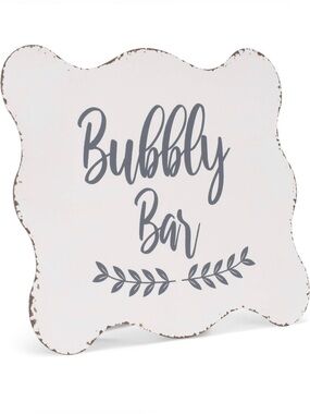Bubbly Bar Distressed Metal Sign, 10" x 8"